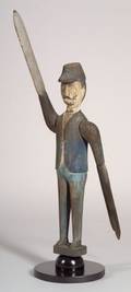 Carved and Painted Pine Soldier Whirligig