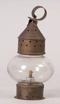 Flattened Onion Fixed Globe Lantern with Pierced Tin Frame