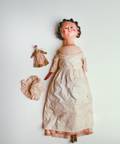 Victorian carved and painted wood doll