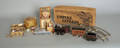 Group of toys to include a tin lithograph train and lead figures