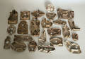 Large group of tinned sheet iron cookie cutters
