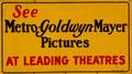 See MetroGoldwynMayer PicturesAt Leading Theatres Painted Pressed Metal Advertising Sign