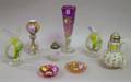 Nine Assorted Victorian and Victorianstyle Art Glass Table Items