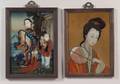 Two Framed Chinese Reversepainted Portraits on Glass