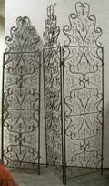 Wrought Iron Scroll Pattern FourPanel Folding Floor Screen