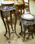 Two Chinese Carved Hardwood Stands