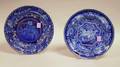 Two English Blue and White Transfer Decorated Staffordshire Plates