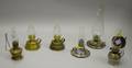 Six Small Brass and Tin Kerosene Lamps