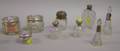 Ten Assorted Sterling Silver Mounted Colorless Cut and Pressed Glass Dresser Jars
