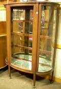 RJ Horner Regencystyle Mahogany Dshaped Mirrored China Cabinet