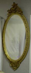 Victorian Oval Gilt Gesso Mirror