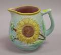 English Majolica Sunflower and Lily Pattern Jug