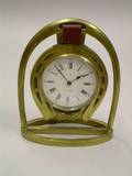 Equestrian Theme Brass Desk Clock