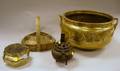 GermanAustrian Brass Condiment Basket and Three Assorted Asian Bronze and Brass Items