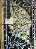 Two Architectural Leaded Floral Pattern Colored Glass Panels