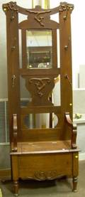Victorian Carved Oak and Mirrored Hall Tree