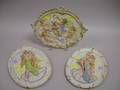 Three Bisque Figural Wall Plaques