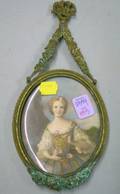 Framed Miniature Watercolor Portrait of Madame Louise de France