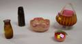 Five Art Glass Table Items