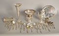 Group of sterling silver tableware to include a 3 piece tea service and weighted Tiffany  Co vase