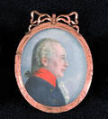 Miniature watercolor on ivory portrait of a gentleman late 18th c