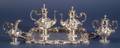 Portuguese Baroque Revival Five Piece Silver Tea and Coffee Service