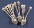 Eleven Tiffany  Co Sterling Wave Edge Teaspoons