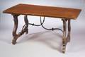 Iberian Walnut and Wrought Metal Mounted Table