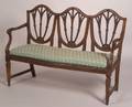 Continental Neoclassical Beechwood Tripleback Settee