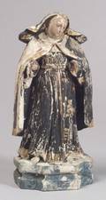 Painted and Parcel Gilt Gesso Santos Figure of a Nun Saint