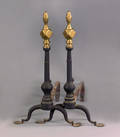 Pair of Philadelphia wrought iron andirons