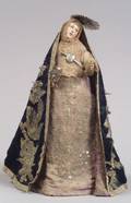 Painted Wood Gesso Santos Figure of a Female Saint