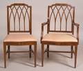 Set of Twelve George III Style Inlaid Mahogany Dining Chairs