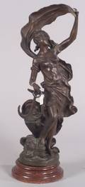 Patinated Spelter Figure of an Allegorical Maiden after Moreau