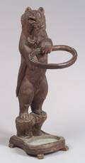 Black Forest Carved Bearform Umbrella Stand