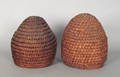 Two rye straw bee skeps 19th c