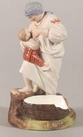 Gardner Bisque Porcelain Figure of a Peasant Woman Breast Feeding her Baby
