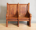 Pair of Gothic revival hall seats