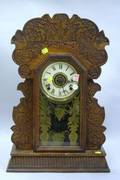 William L Gilbert Oak Cased Gingerbread Clock