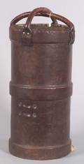 English Leather Artillery Shell Carrier Cane Stand