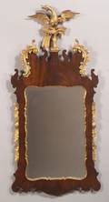 Chippendalestyle Mahogany and Parcel Gilt Mirror