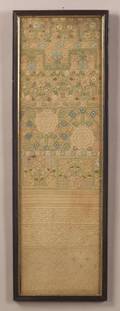 Charles II English Needlework Band Sampler