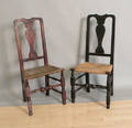 Three New England Queen Anne country dining chairs