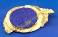 Artist Designed Gold Lapis and Diamond PendantBrooch