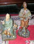Two Contemporary Painted Plaster Character Figures