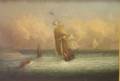 Framed American School Oil on Canvas Marine Scene
