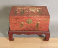 Chinese painted lacquerware box on stand
