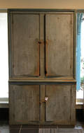 Painted pine stepback cupboard