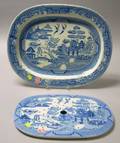 Sewell Blue Willow Pattern Staffordshire Platter and Insert
