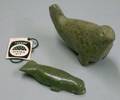 Two Small Eskimo Carved Soapstone Seal Figures